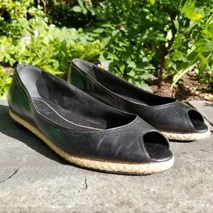 Unisa Sharon Leather Peep Toe Flats 7B